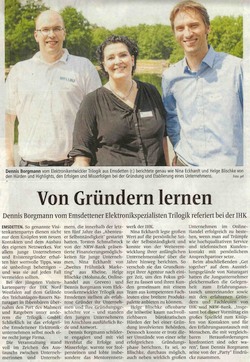 IHK - Von Gründern lernen - Emsdettener Volkszeitung 17.6.2016