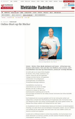 Onlina-Start-Up für Bücher - 16.9.2015 WN Online Bericht