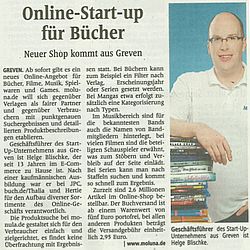 Online-Start-Up für Bücher - 16.9.2015 WN Print Ausgabe